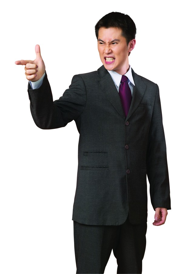 办公精英图片-人物图 表情集锦 紫色领带 愤怒