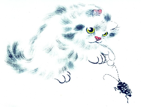 猫专辑图片-中国国画图 昆虫 铁牛 触角 攻击 注
