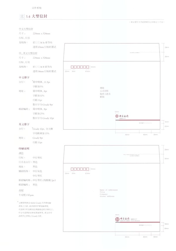 中国银行图片-整套VI矢量素材图 大信封 印刷说