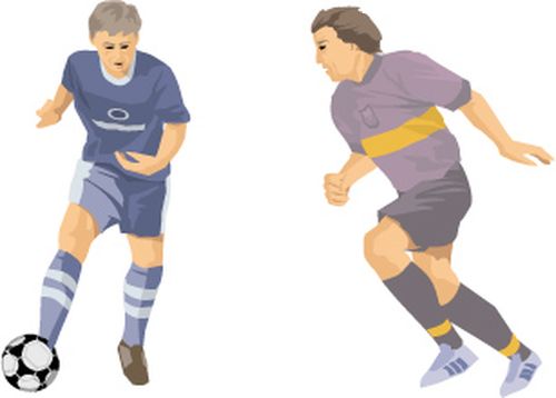 综合体育图片-时尚矢量插画图 漫画足球 男球员