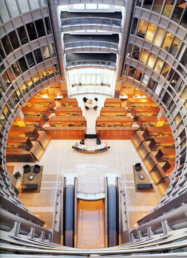 美国办公空间图片-办公室图 俯视 大会议室 桃