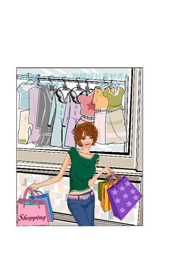 女性服饰购物图片-人物图 双手 提满 纸袋,人物