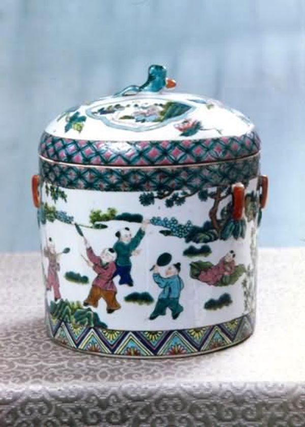 民间瓷器图片-古玩吉祥图 瓷器 窑罐 儿童 纹饰