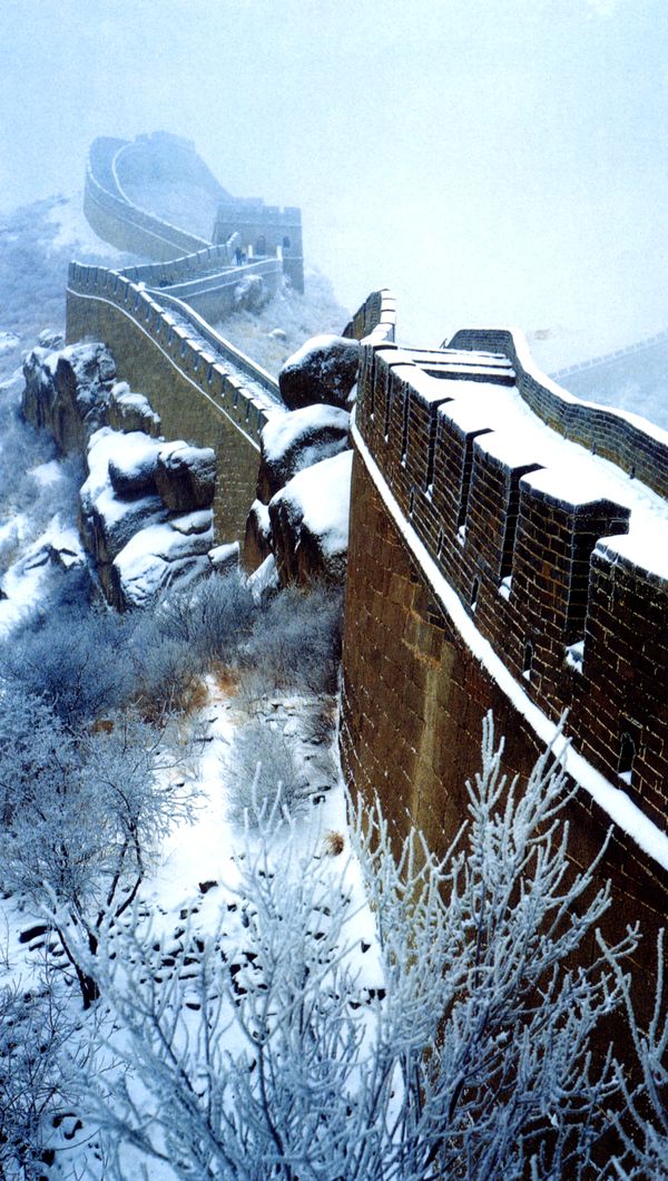 八达岭长城雪景 冬季 覆雪 白茫茫,北京名胜图片